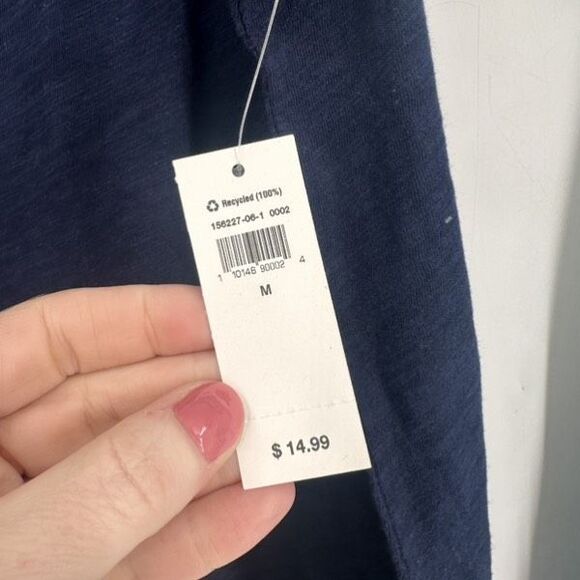 NWT Gap Tank Tops Linen Blend Turquoise & Navy Easy Comfort Medium Small - Picture 8 of 12